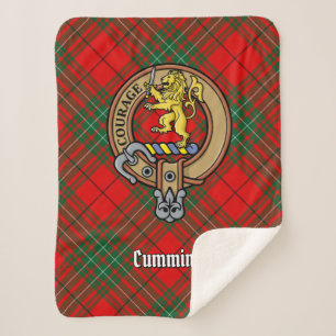 Couverture Sherpa Clan Cumming Crest sur Tartan