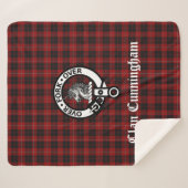 Couverture Sherpa Clan Cunningham Crest Badge et Tartan (Devant (Horizontal))