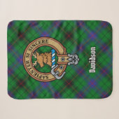 Couverture Sherpa Clan Davidson Crest sur Tartan (Devant (Horizontal))