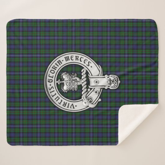 Couverture Sherpa Clan Donnachaidh (Robertson) Crest /Hunting Tartan (Devant (Horizontal))