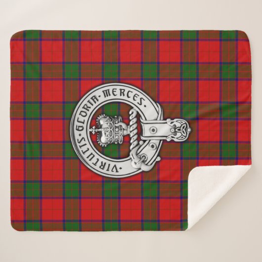 Couverture Sherpa Clan Donnachaidh (Robertson) Crest & Tartan (Devant (Horizontal))