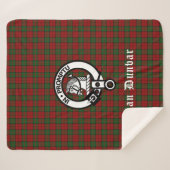 Couverture Sherpa Clan Dunbar Crest Badge & Tartan (Devant (Horizontal))