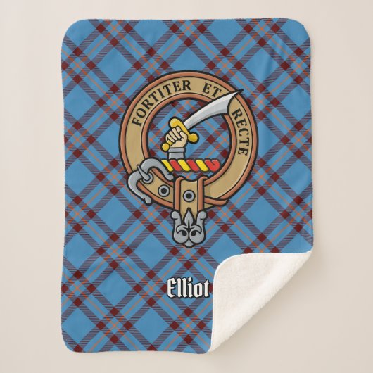 Couverture Sherpa Clan Elliot Crest sur le tarte antique (Devant)