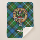 Couverture Sherpa Clan Ferguson Crest sur Tartan (Devant)