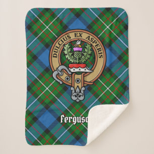 Couverture Sherpa Clan Ferguson Crest sur Tartan