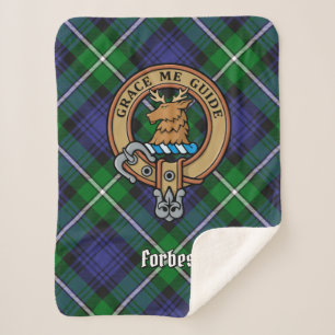 Couverture Sherpa Clan Forbes Crest sur Tartan