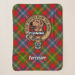 Couverture Sherpa Clan Forrester Crest sur Tartan