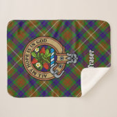 Couverture Sherpa Clan Fraser Crest sur la chasse Tartan (Devant (Horizontal))