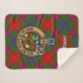 Couverture Sherpa Clan Fraser Crest sur Tartan (Devant (Horizontal))