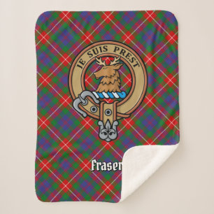 Couverture Sherpa Clan Fraser de Lovat Crest sur Tartan