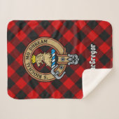 Couverture Sherpa Clan Gregor Crest sur Rob Roy Tartan (Devant (Horizontal))