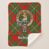 Couverture Sherpa Clan Gregor Crest sur Tartan (Devant)