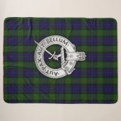 Couverture Sherpa Clan Gunn Crest & Tartan (Devant (Horizontal))
