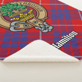 Couverture Sherpa Clan Hamilton Crest sur Red Tartan (3/4)