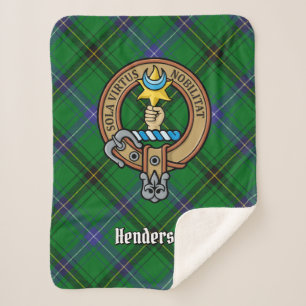 Couverture Sherpa Clan Henderson Crest sur Tartan