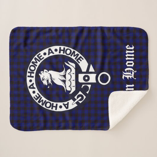 Couverture Sherpa Clan Home Crest Badge et Tartan (Devant (Horizontal))