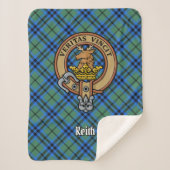 Couverture Sherpa Clan Keith Crest sur Tartan (Devant)