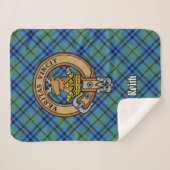 Couverture Sherpa Clan Keith Crest sur Tartan (Devant (Horizontal))