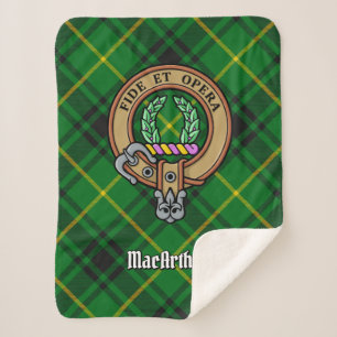 Couverture Sherpa Clan MacArthur Crest sur Tartan