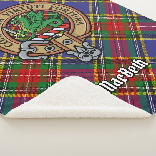 Couverture Sherpa Clan MacBeth Crest sur Tartan (3/4)
