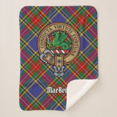 Couverture Sherpa Clan MacBeth Crest sur Tartan (Devant)