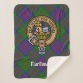 Couverture Sherpa Clan MacDonald Crest sur Tartan (Devant)