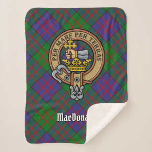 Couverture Sherpa Clan MacDonald Crest sur Tartan