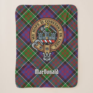 Couverture Sherpa Clan MacDonald de Clanranald Crest sur Tartan