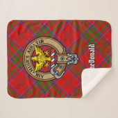 Couverture Sherpa Clan MacDonald de Keppoch Crest sur Tartan (Devant (Horizontal))