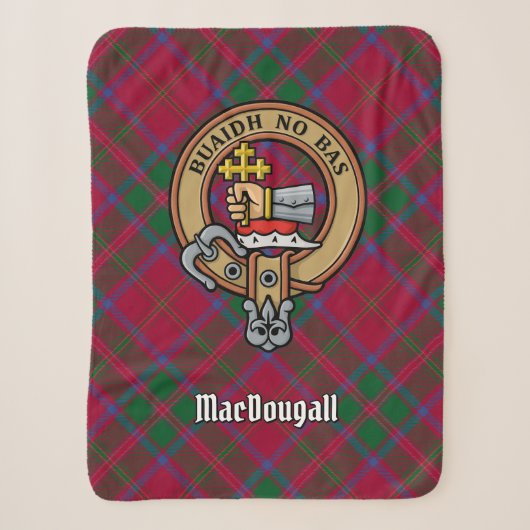Couverture Sherpa Clan MacDougall Crest sur Tartan (Devant)