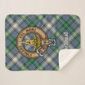 Couverture Sherpa Clan MacDowall Crest sur Tartan (Devant (Horizontal))