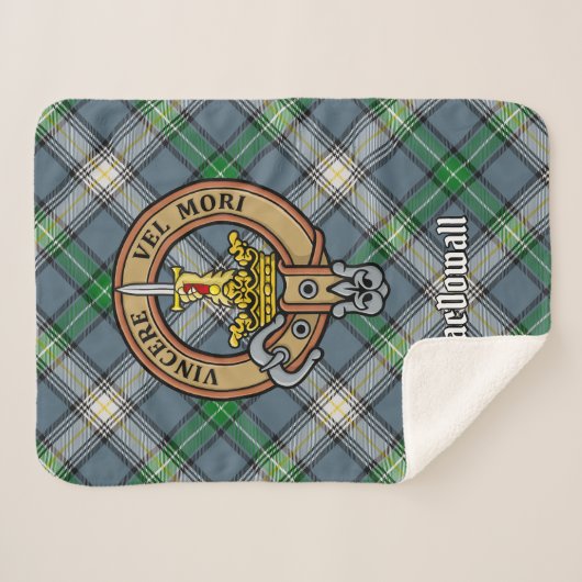 Couverture Sherpa Clan MacDowall Crest sur Tartan (Devant (Horizontal))