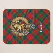Couverture Sherpa Clan MacDuff Crest sur Tartan (Devant (Horizontal))