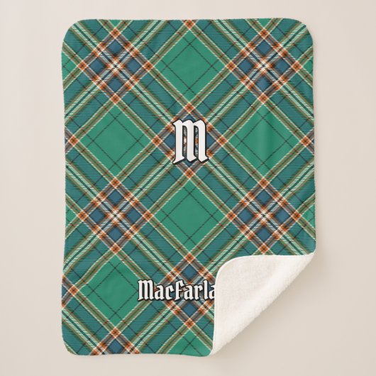 Couverture Sherpa Clan MacFarlane Tartan de chasse antique (Devant)