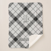 Couverture Sherpa Clan MacFarlane Tartan noir et blanc (Devant)