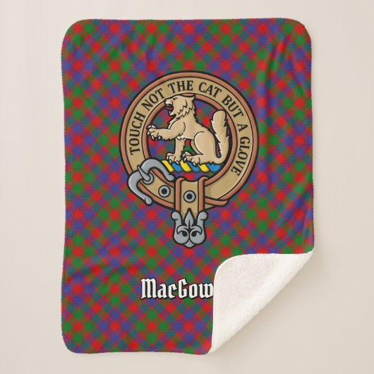 Couverture Sherpa Clan MacGowan Crest sur Tartan (Devant)