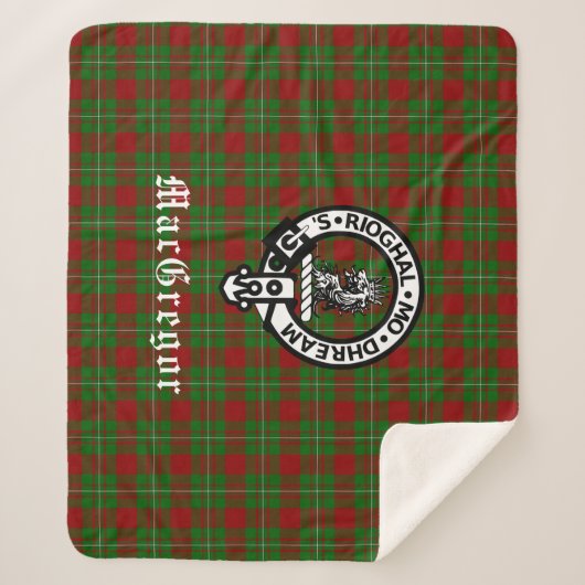 Couverture Sherpa Clan MacGregor Crest Badge et Tartan (Devant)