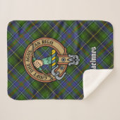 Couverture Sherpa Clan MacInnes Crest sur Tartan (Devant (Horizontal))