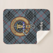 Couverture Sherpa Clan MacKay Crest sur Blue Tartan (Devant (Horizontal))
