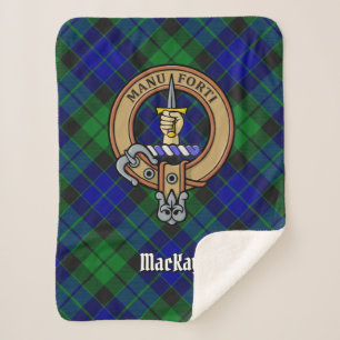 Couverture Sherpa Clan MacKay Crest sur Tartan