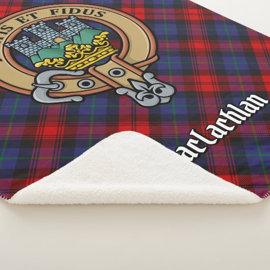 Couverture Sherpa Clan MacLachlan Crest sur Tartan (3/4)