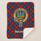 Couverture Sherpa Clan MacLachlan Crest sur Tartan (Devant)