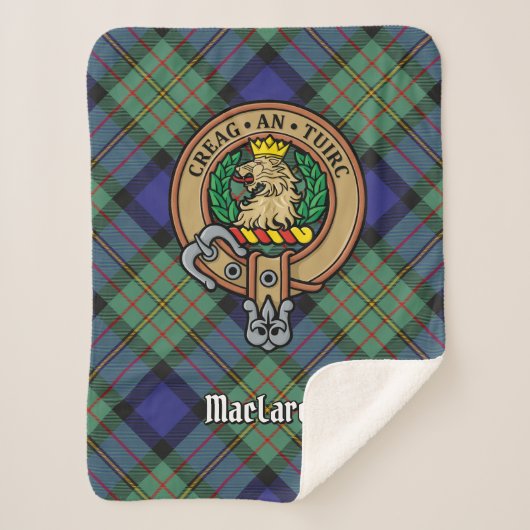 Couverture Sherpa Clan MacLaren Crest sur Tartan (Devant)
