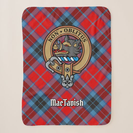 Couverture Sherpa Clan MacTavish Crest sur Tartan (Devant)