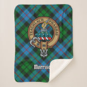 Couverture Sherpa Clan Morrison Crest sur la chasse Tartan (Devant)