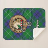 Couverture Sherpa Clan Oliphant Crest sur Tartan (Devant (Horizontal))