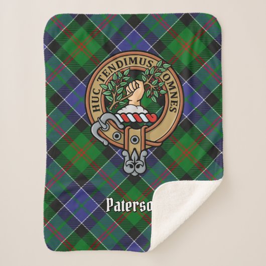 Couverture Sherpa Clan Paterson Crest sur Tartan (Devant)