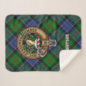 Couverture Sherpa Clan Paterson Crest sur Tartan (Devant (Horizontal))