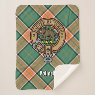 Couverture Sherpa Clan Pollock Crest sur Tartan