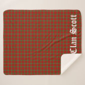 Couverture Sherpa Clan Scott Crest Badge et Tartan (Devant (Horizontal))